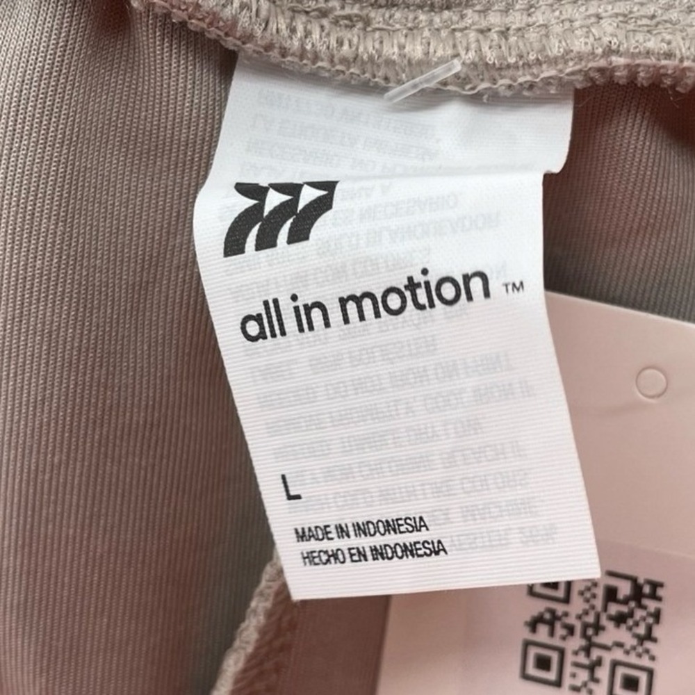 All In Motion Women's Pants High-Rise Ribbed Taupe Polyester Large - Picture 5 of 7